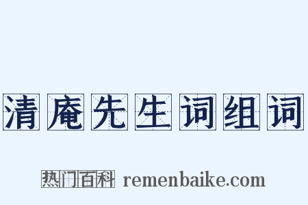 清庵先生词组词是什么意思的图片